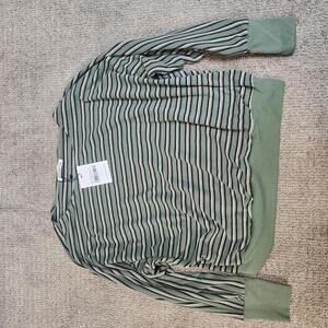 Princess Polly Sweatshirt Green Striped Women's Size 2 NWT